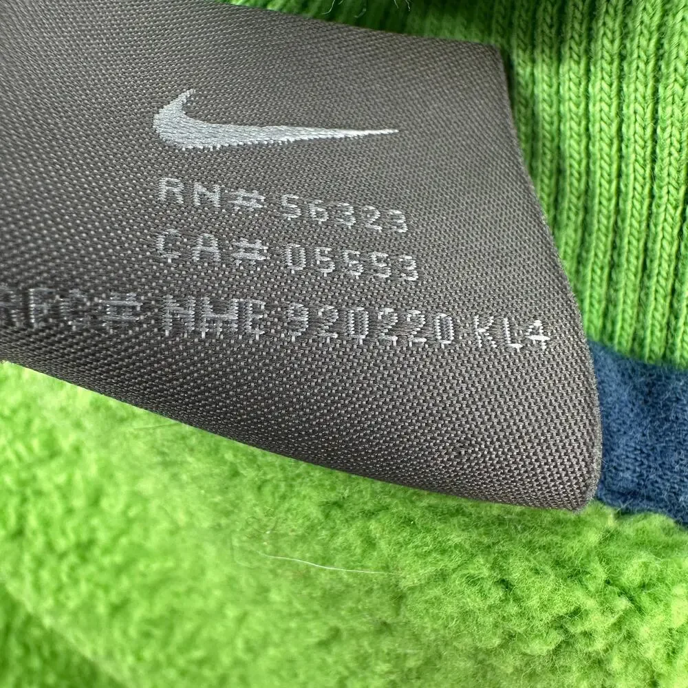 Nike Sweatshirt Women M Light Green Hoodie Full Zip Cotton Chevron, Athleticwear